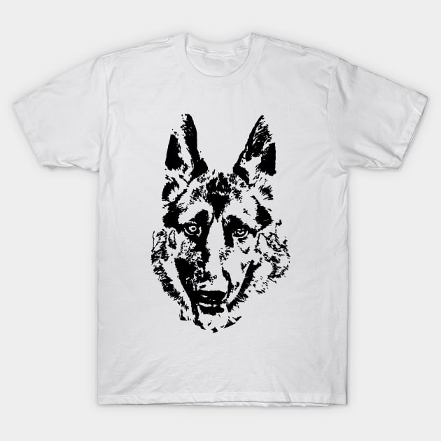 Black and white image - german shepherd dog for animal lovers T-Shirt by Hujer